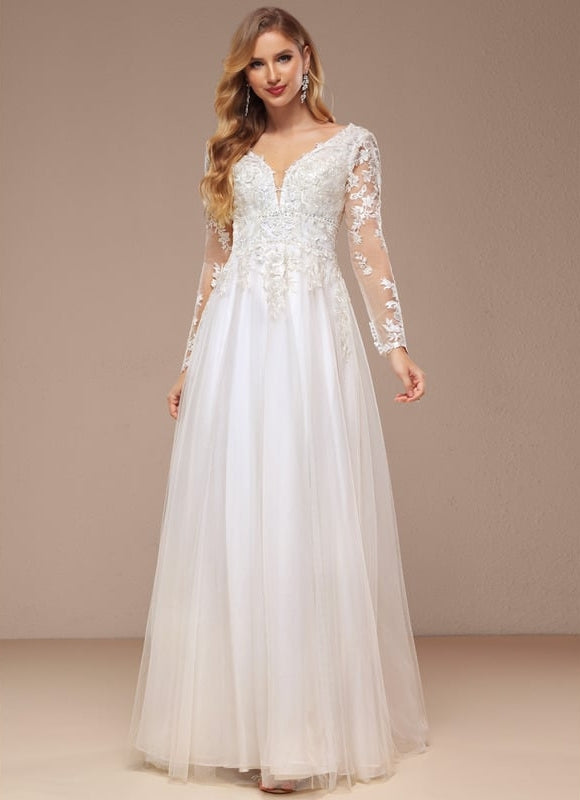 Robe De Soirée Avec Tulle Travaillé - gallery 2