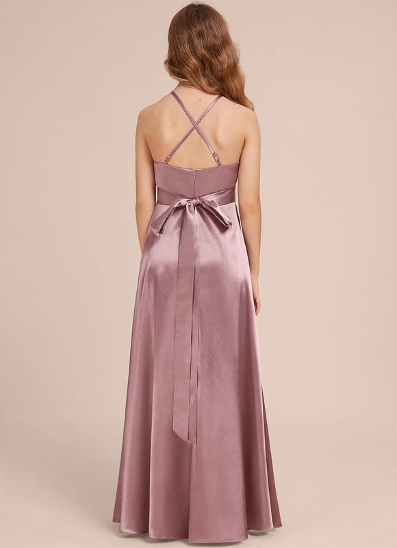 Robe de Soirée Satin Lilas - gallery 4