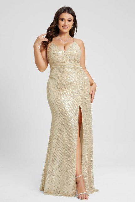 Robe de Soirée Glitter Doré - gallery 7