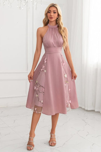 Robe de Soirée Midi Florale Satinée - gallery 2