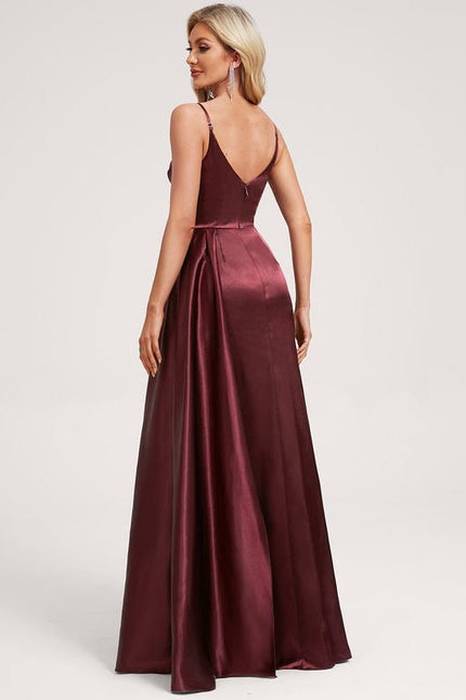 Robe de Soirée Satin Vert Pâle - gallery 4