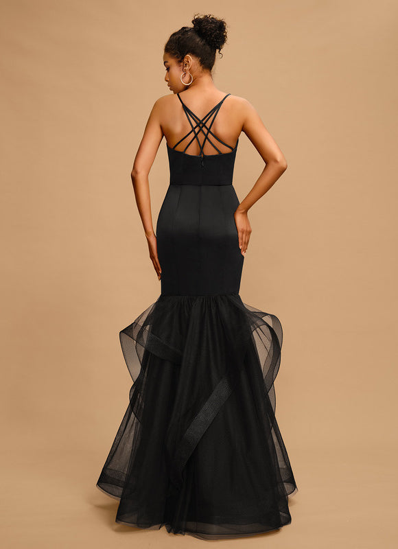 Robe de Soirée Nuit Ébène Tulle - gallery 2