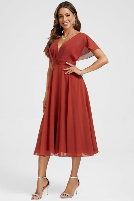 Robe de Soirée Rouge Flottant - gallery 3