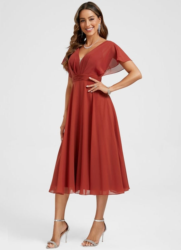 Robe de Soirée Rouge Flottant - gallery 3