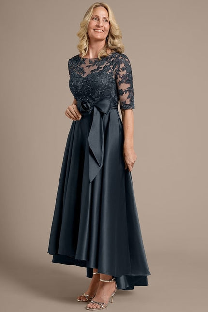 Robe de Soirée Illusion Satinée - gallery 5