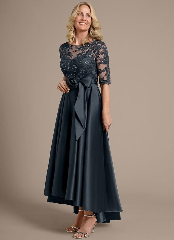 Robe de Soirée Illusion Satinée - gallery 5