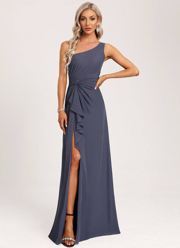 Robe de Soirée Asymétrique Fluide