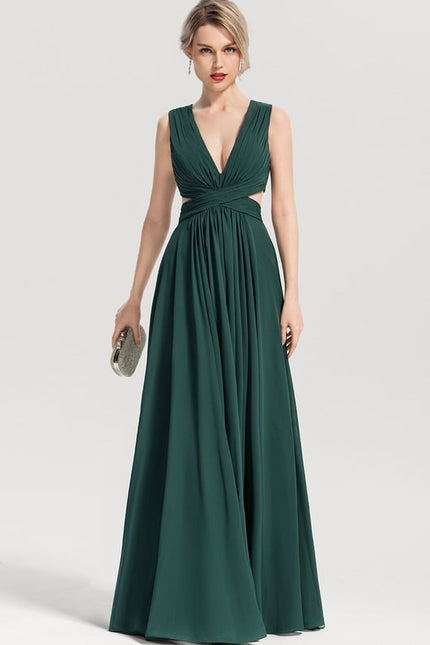 Robe de Soirée Fluide Émeraude