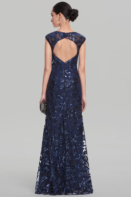 Robe Longue Bleue Pailletée Soirée - gallery 2