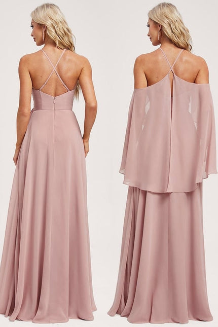 Robe de Soirée Rose Poudré Élégance - gallery 7