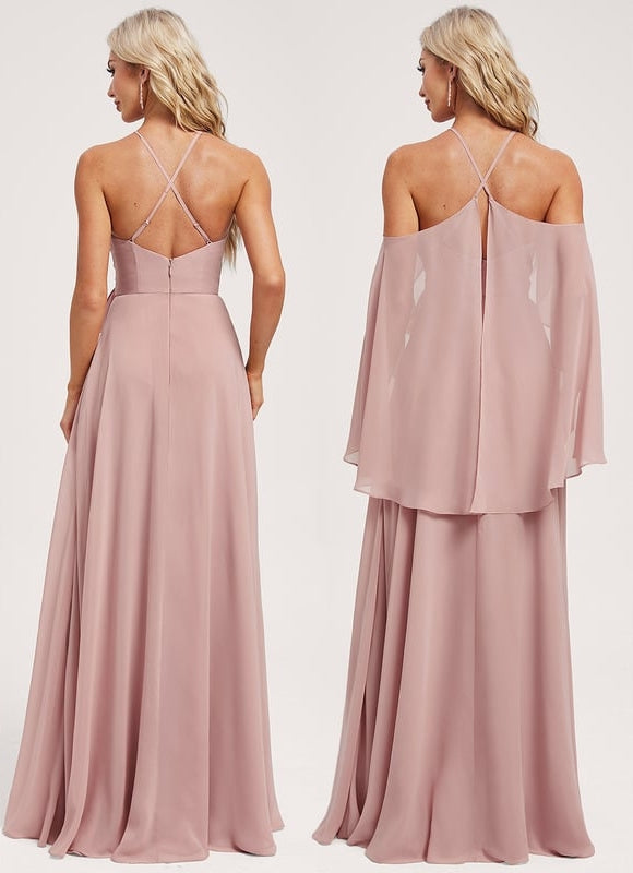 Robe de Soirée Rose Poudré Élégance - gallery 7