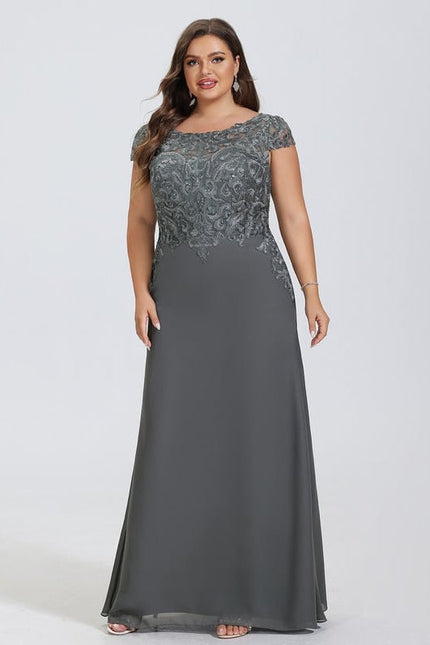 Robe de Soirée Satin Gris Perle - gallery 6