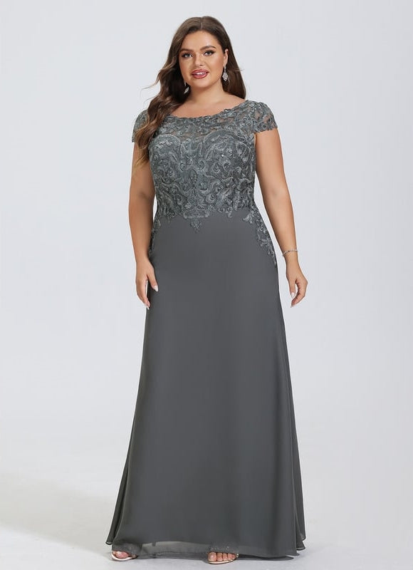 Robe de Soirée Satin Gris Perle - gallery 6