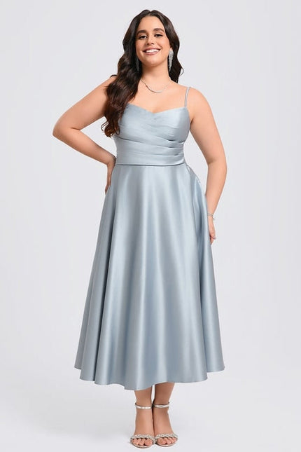 Robe de Soirée Satinée Céleste - gallery 9