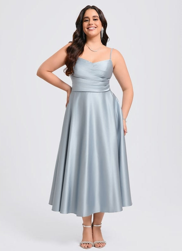 Robe de Soirée Satinée Céleste - gallery 9
