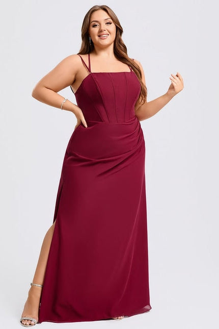 Robe de Soirée Mousseline Rubis - gallery 7