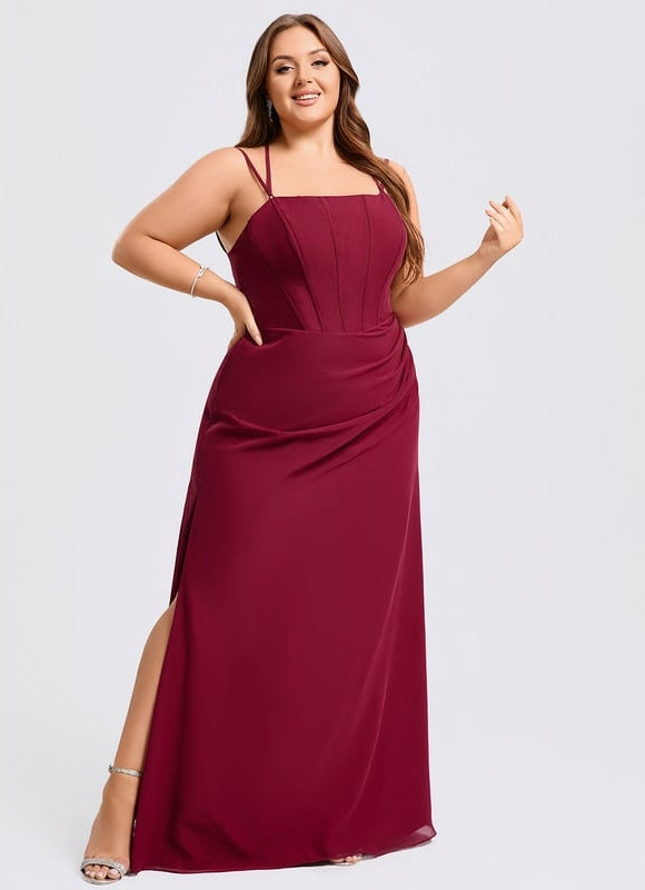 Robe de Soirée Mousseline Rubis - gallery 7