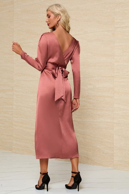 Robe de Soirée Satinée Sage - gallery 1