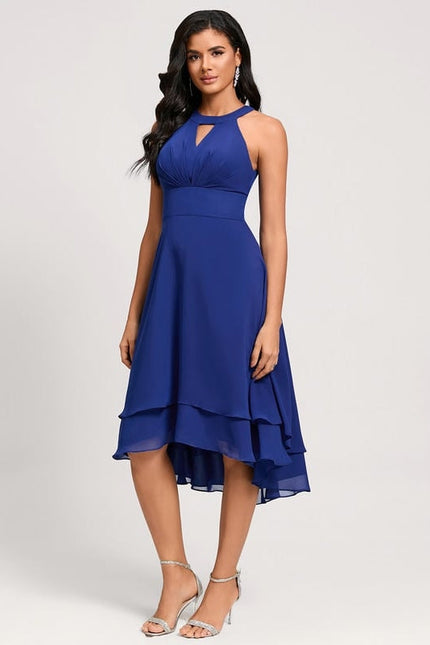 Robe de Soirée Bleu Ondulant Chic - gallery 2