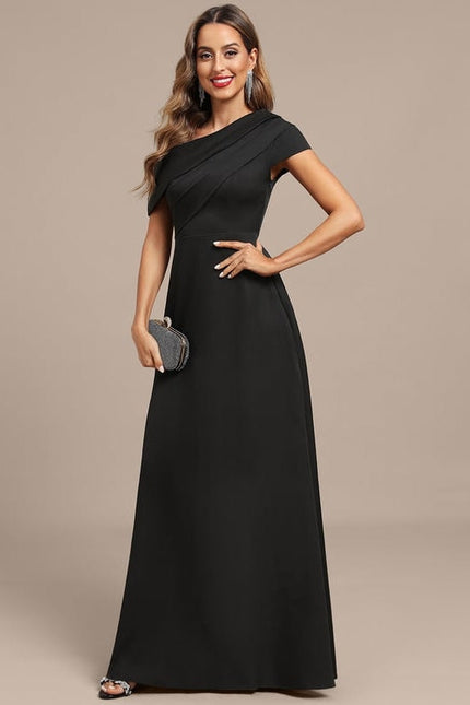 Robe De Soirée Satin Noir - gallery 3