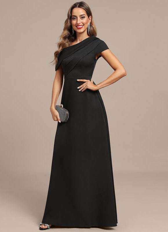 Robe De Soirée Satin Noir - gallery 3