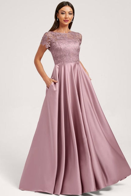 Robe de Soirée Satin Lilas Élégante