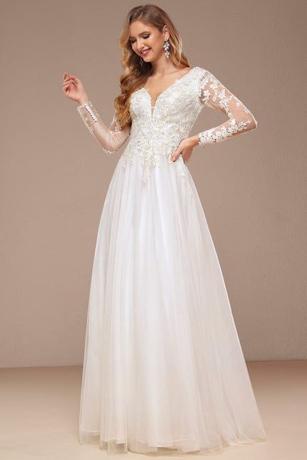 Robe De Soirée Avec Tulle Travaillé - gallery 5