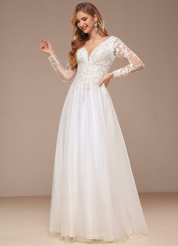 Robe De Soirée Avec Tulle Travaillé - gallery 5