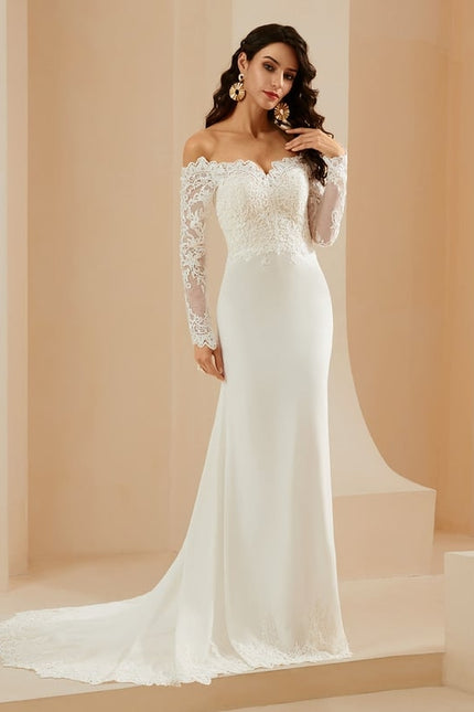 Robe de Soirée Écrue Dentelle