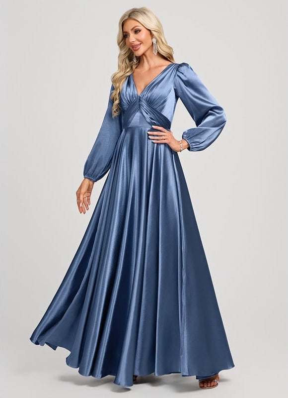 Robe de Soirée Dorée Fluide - gallery 2