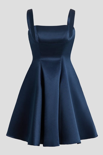 Robe de Soirée Satinée Marine