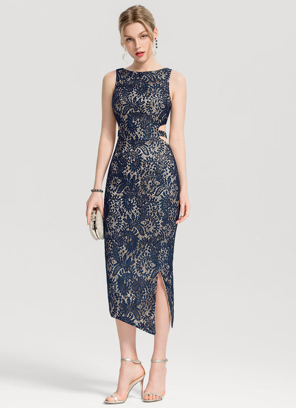 Robe de Soirée Luxe Dentelle Marine - gallery 1