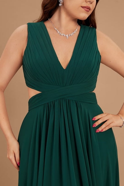 Robe de Soirée Fluide Émeraude - gallery 7