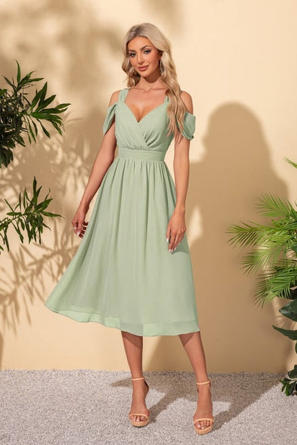 Robe de Soirée Vert Pastel Élégante - gallery 8