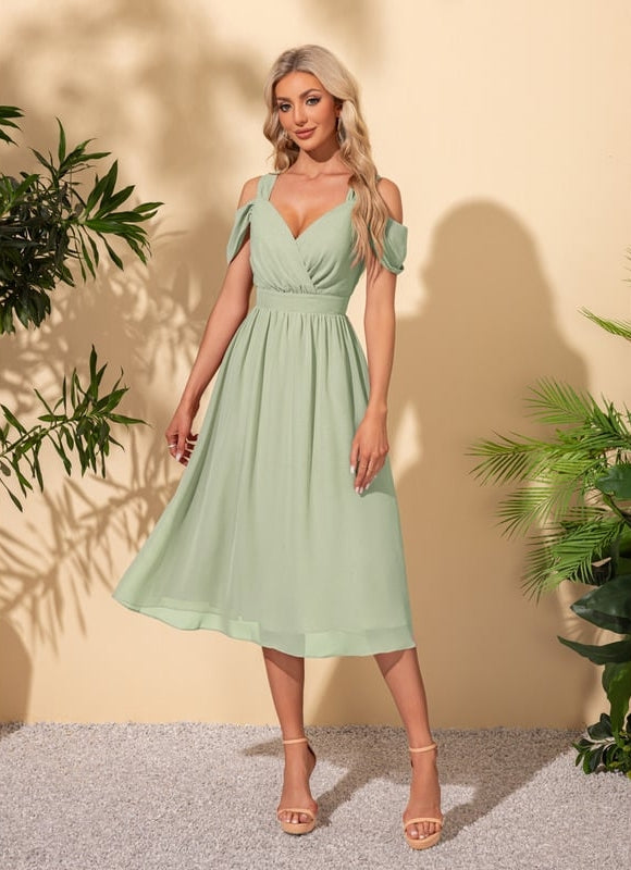 Robe de Soirée Vert Pastel Élégante - gallery 8