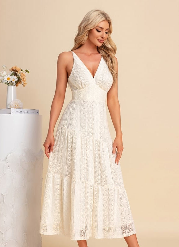 Robe de Soirée Écrue Texturée - gallery 6