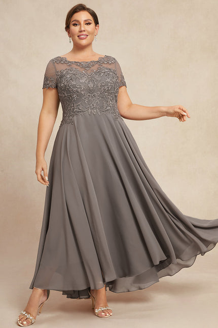 Robe de Soirée Élégance Grise Satinée - gallery 5