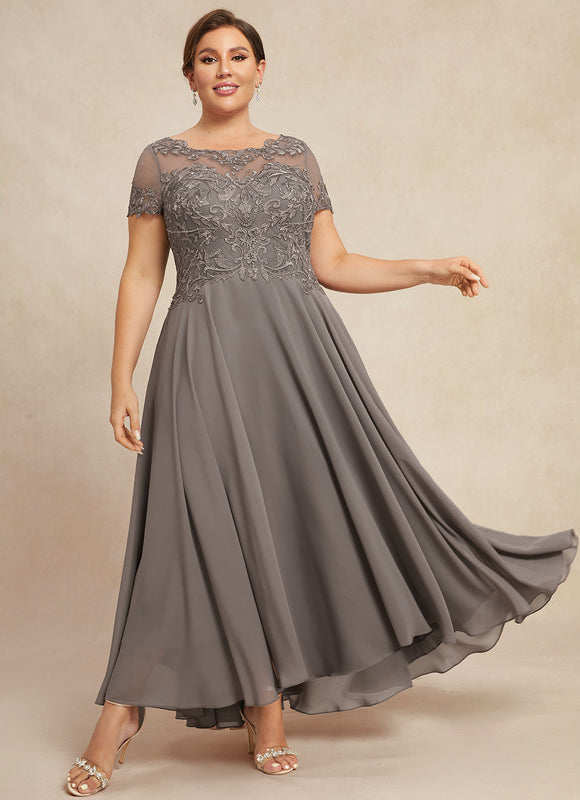 Robe de Soirée Élégance Grise Satinée - gallery 5