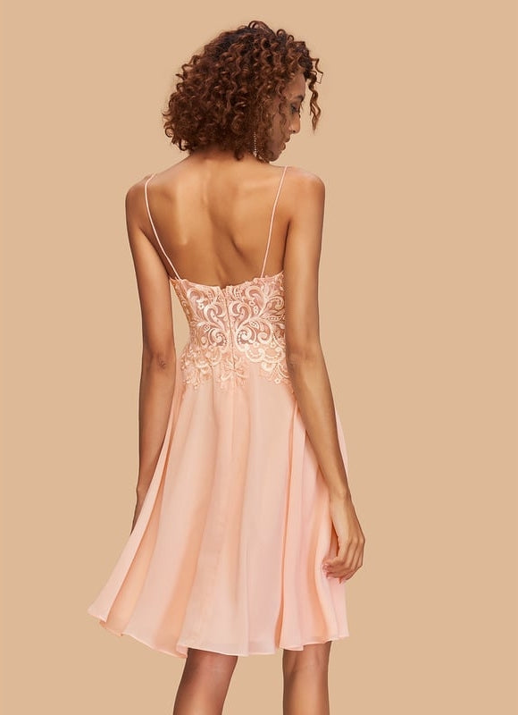 Robe de Soirée Pêche Éclatante - gallery 1