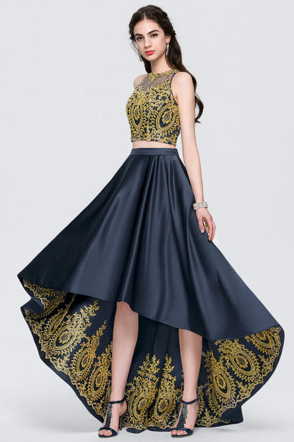 Robe de Soirée Éclat Doré Asymétrique