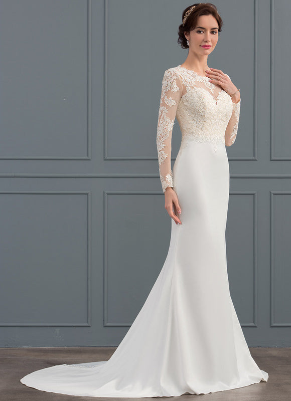Robe de Soirée De Dentelle Satinée - gallery 3