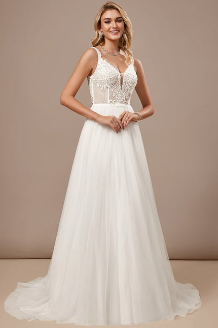 Robe De Soirée Blanche Dentelle - gallery 2