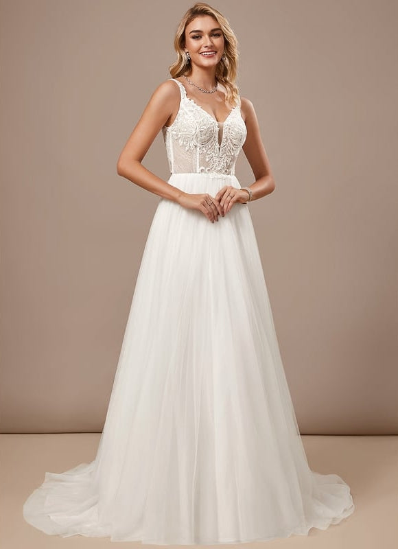 Robe De Soirée Blanche Dentelle - gallery 2