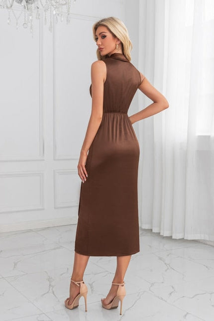 Robe de Soirée Soyeuse Chocolat - gallery 1