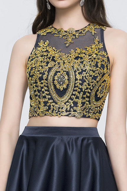 Robe de Soirée Éclat Doré Asymétrique - gallery 4