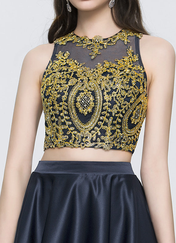 Robe de Soirée Éclat Doré Asymétrique - gallery 4