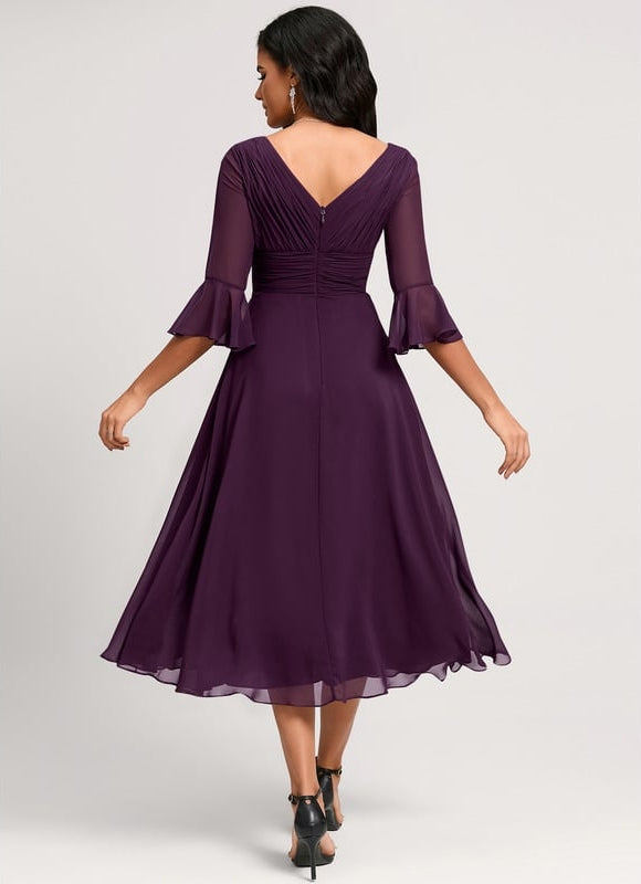 Robe de Soirée Florale Marine - gallery 1