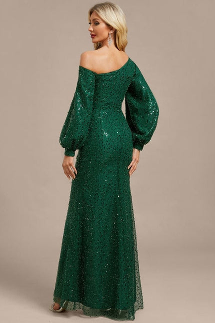 Robe de Soirée Scintillante Verte - gallery 6