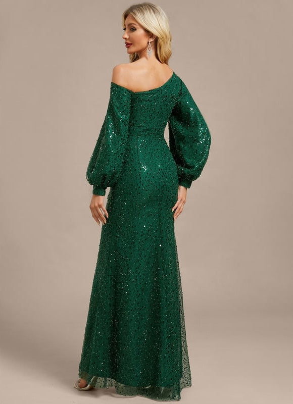 Robe de Soirée Scintillante Verte - gallery 6
