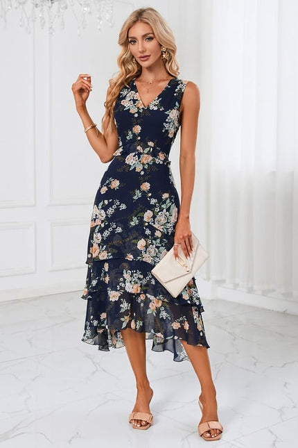 Robe de Soirée Fleurs Dété